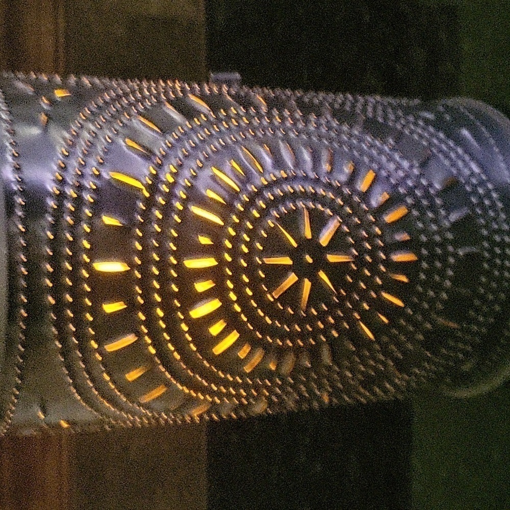 PUNCHED Tin Lantern Sunburst Design - Picture 2 of 13